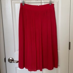 NWOT J. Crew Red Midi Skirt